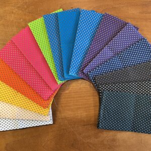 Circled Dot Rainbow Bundle 16 Fat Quarters